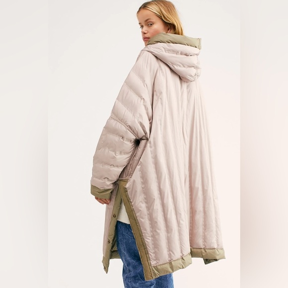 Free People Tahoe Puffa Hooded Puffer Reversible Jacket Coat - Picture 2 of 10